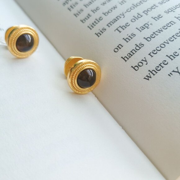 NEW Julie Vos Madison Gold Acetate Stud Earrings - Picture 3 of 4